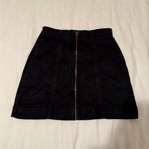 BDG Black Mini Skirt with Gold Zipper